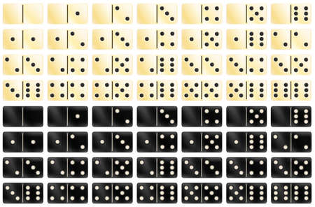 Set of black and white domino gamesのイラスト素材