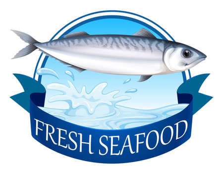 Fresh tuna with advertisement bannerのイラスト素材