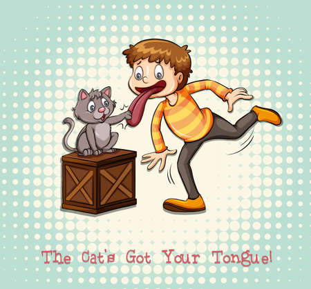 The cat's got your tongueのイラスト素材