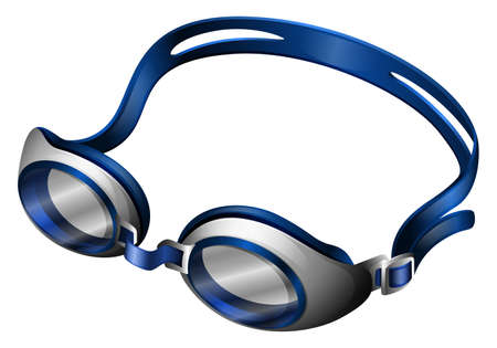 Blue swimming goggles with rubber bandのイラスト素材