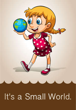 English idiom saying it's a small worldのイラスト素材