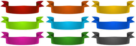 Different color of blank bannersのイラスト素材