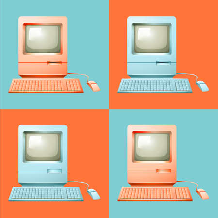 Computer in blue in pink color