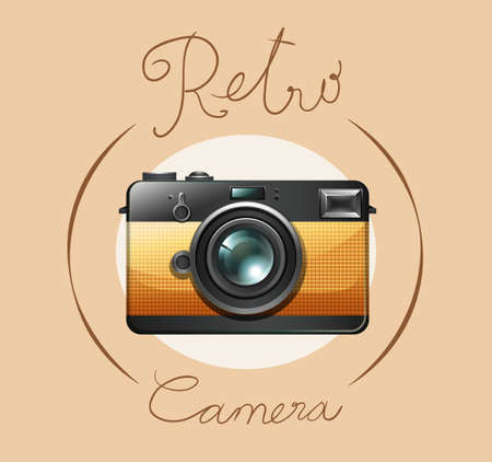 Vintage design of camera with textのイラスト素材