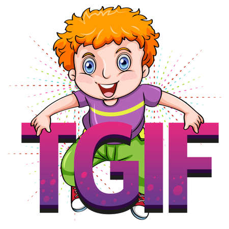 Thank god it's Friday illustrationのイラスト素材