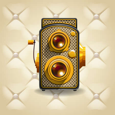 Classic camera with golden trimのイラスト素材