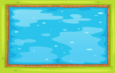 Aerial view of lake or pool illustrationのイラスト素材