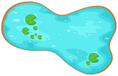 Aerial of a pond illustrationのイラスト素材