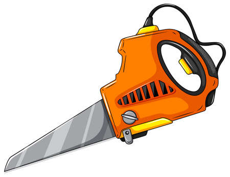 Electric saw on white illustrationのイラスト素材