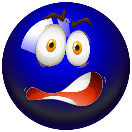 Facial expression on blue ball illustrationのイラスト素材