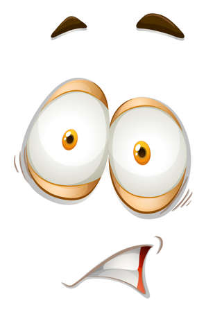 Facial expression on white illustrationのイラスト素材