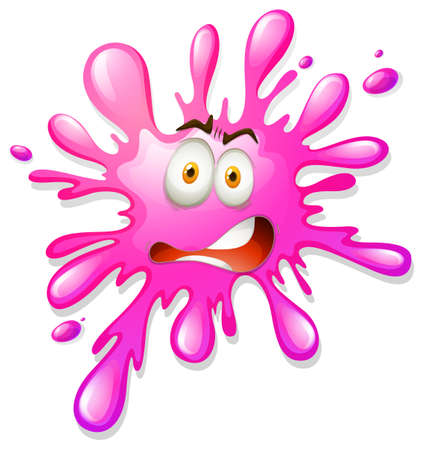 Pink color scary splash illustrationのイラスト素材