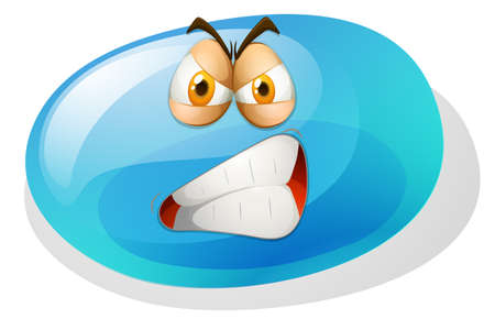 Jelly bean with angry face illustrationのイラスト素材
