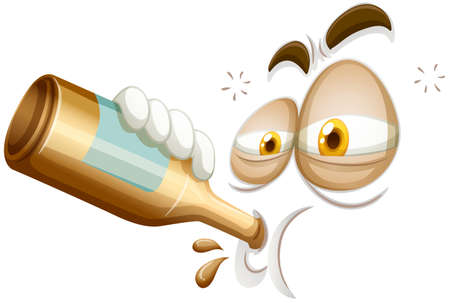 Emoticon of a drunkard illustrationのイラスト素材