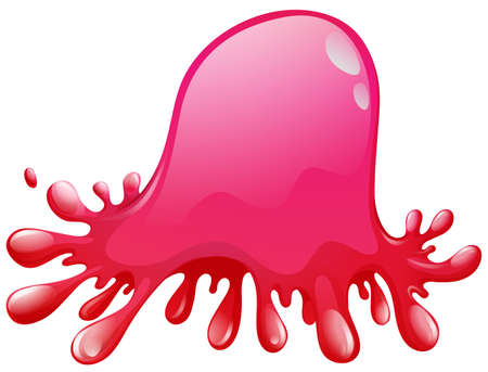 Pink color splash on white illustrationのイラスト素材