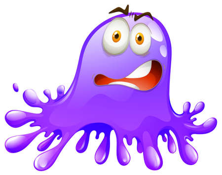 Purple color splash with face illustrationのイラスト素材