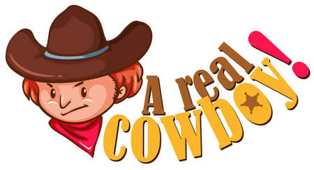 Real cowboy with text illustrationのイラスト素材