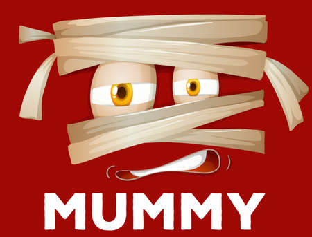 Mummy wrapped with cloth illustrationのイラスト素材