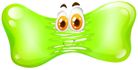 Green stretching with face illustrationのイラスト素材