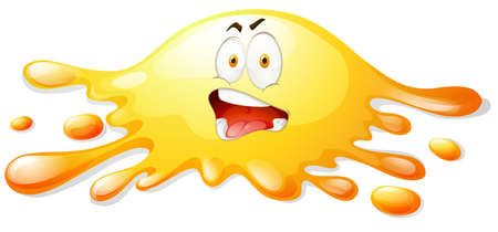 Yellow splash with face illustrationのイラスト素材