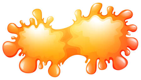 Two orange splashes connected illustrationのイラスト素材