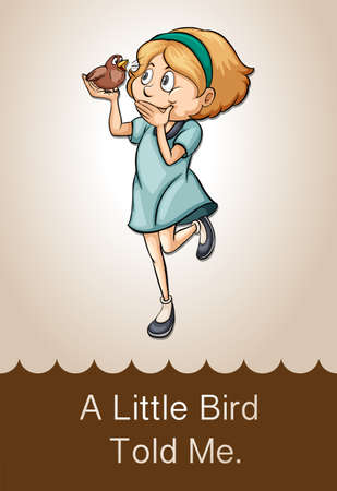 Little bird told me illustrationのイラスト素材