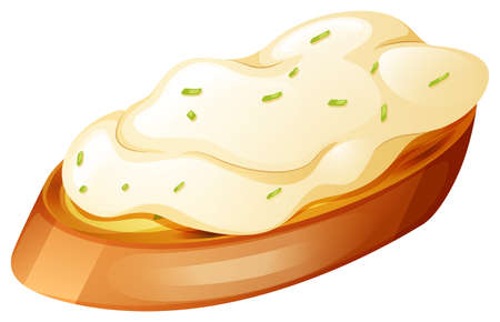 Toasted bread with cream on top illustrationのイラスト素材