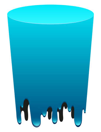 Blue tube melting down illustrationのイラスト素材