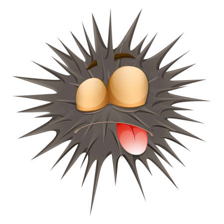 Black thorny ball sleeping illustrationのイラスト素材