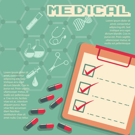Infographic with medical symbols and text illustrationのイラスト素材