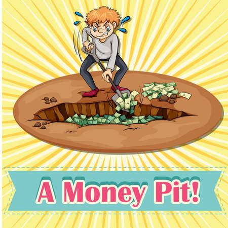 Old saying money pit illustrationのイラスト素材