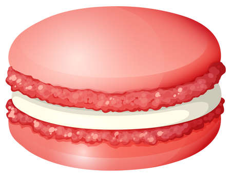 Red color macaron alone illustrationのイラスト素材