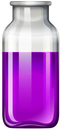 Purple liquid in glass bottle illustrationのイラスト素材