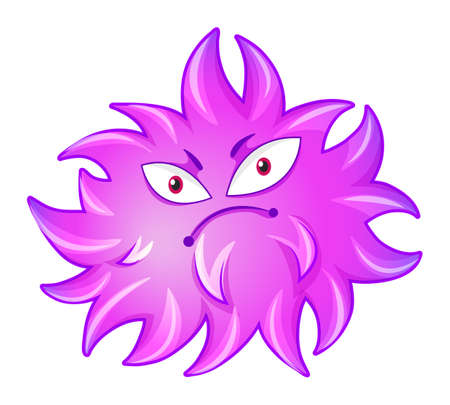 Bacteria with sad face illustrationのイラスト素材