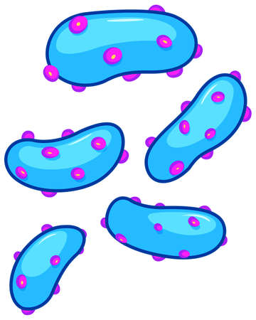 Blue bacteria with pink bumps illustrationのイラスト素材
