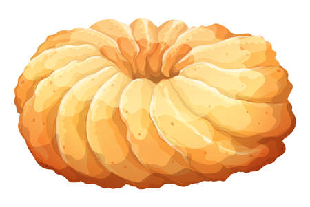 Round doughnut on white illustrationのイラスト素材