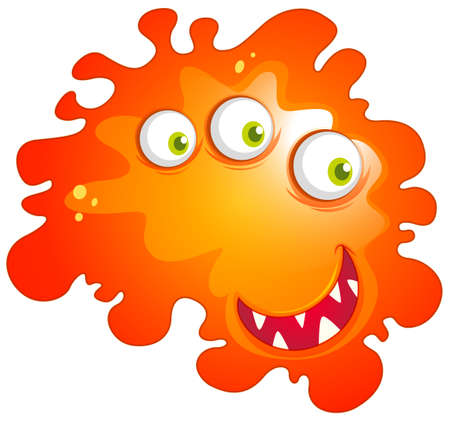 Bacteria with monster face illustrationのイラスト素材