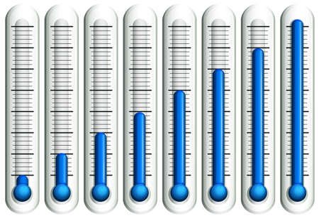 Thermometer with blue liquid illustrationのイラスト素材