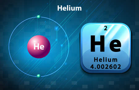 Periodic symbol and diagram of Helium illustrationのイラスト素材