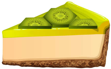 Cheesecake with fresh kiwi illustrationのイラスト素材