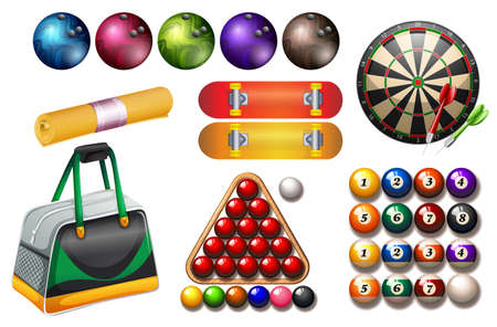 Sport and game equipment illustrationのイラスト素材