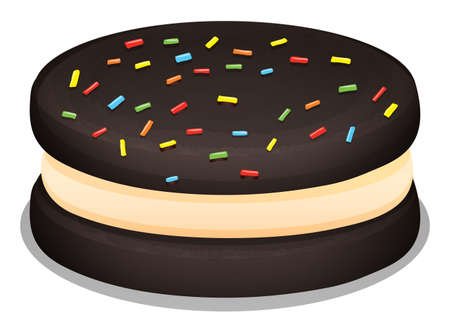 Sandwich cookie with cream illustrationのイラスト素材