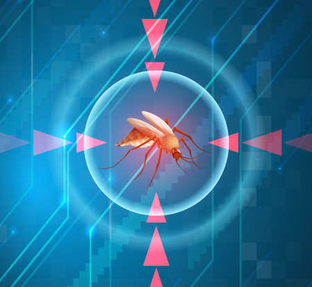 Close up single mosquito illustrationのイラスト素材