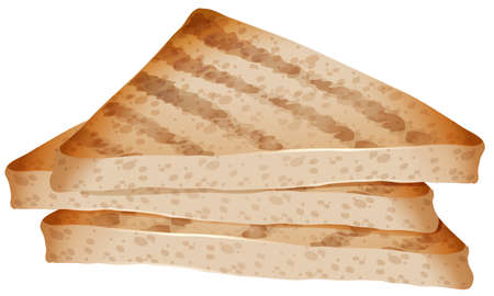 Three pieces of toasted illustrationのイラスト素材