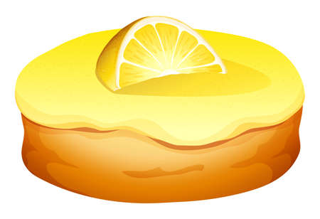 Doughnut with lemon cream  illustrationのイラスト素材