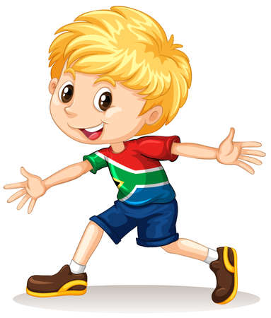 South African boy smiling illustrationのイラスト素材