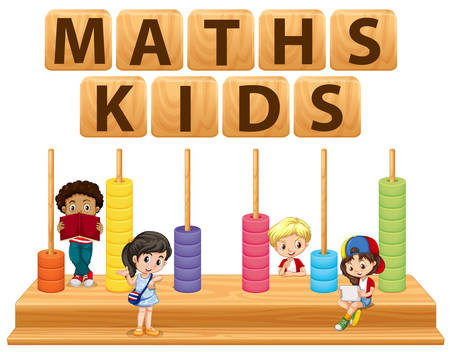 Children and math toy illustrationのイラスト素材