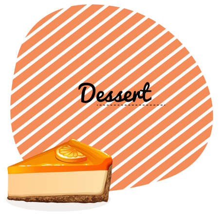Orange cheesecake and text illustrationのイラスト素材