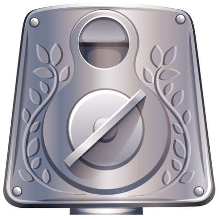 Metal turn with leaves design illustrationのイラスト素材