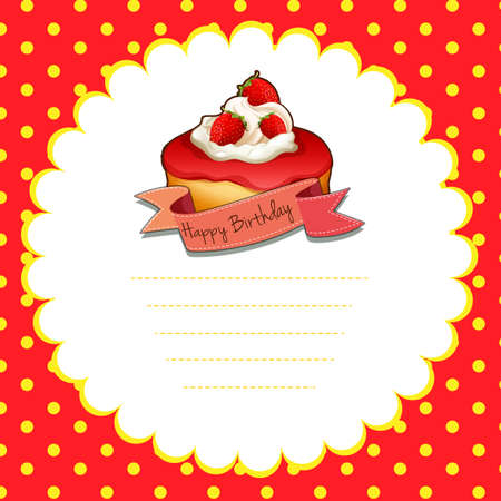 Border design with strawberry donut illustrationのイラスト素材